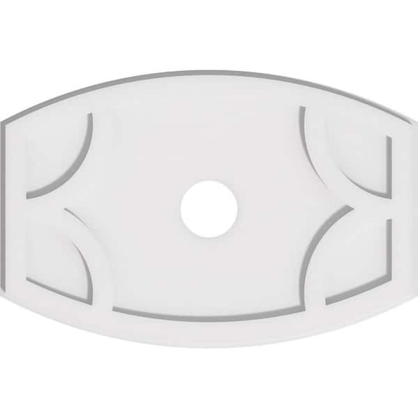 Ekena Millwork 22 in. x 14.62 in. x 1 in. Kailey Architectural Grade PVC Contemporary Ceiling Medallion