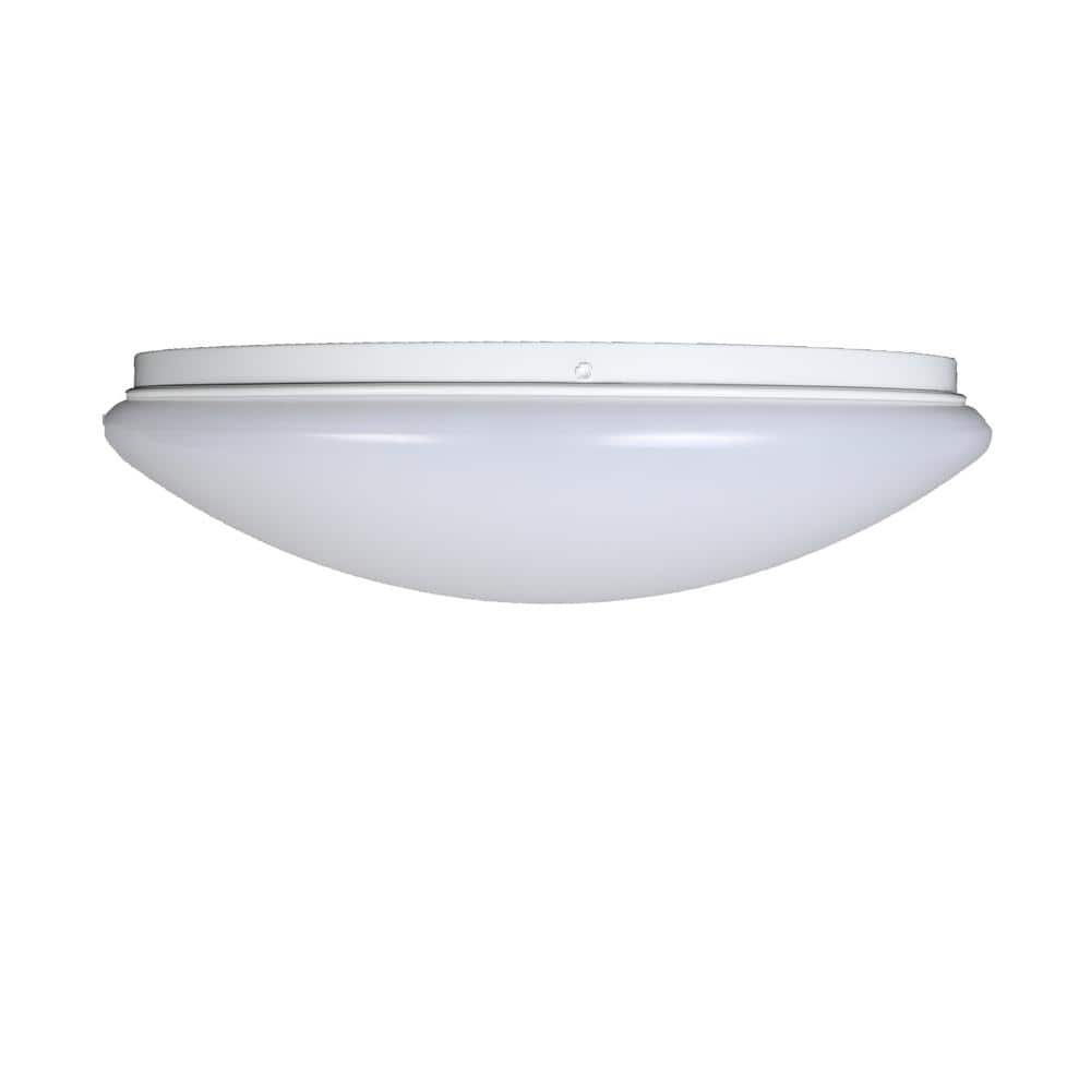 Sleek White 14" LED Energy Star Flush Mount Light for Indoor/Outdoor