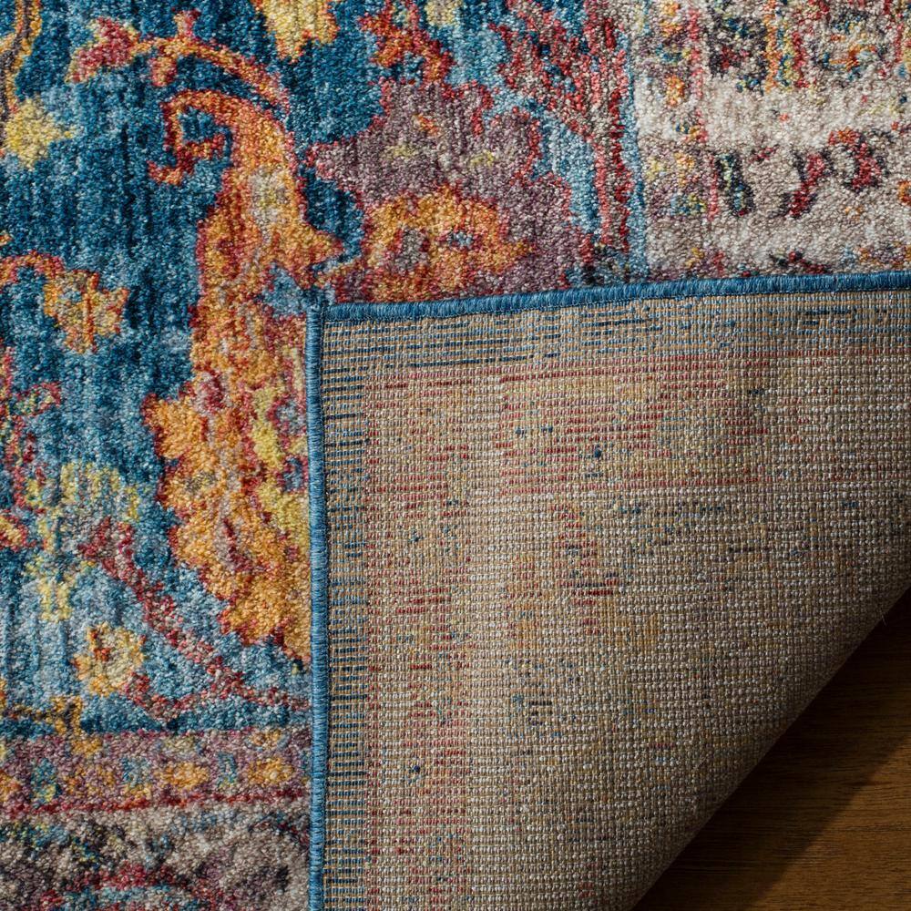 Bristol Blue and Light Grey 11' x 16' Distressed Polyester Area Rug