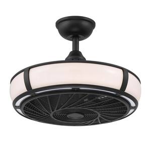 Tuilene 21 in. Integrated LED Matte Black Ceiling Fan with Light and Remote Control