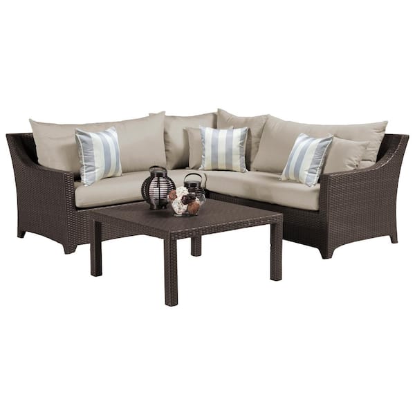 RST Brands Deco 4-Piece Patio Sectional Seating Set with Slate Grey Cushions