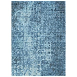 Chantille ACN577 Blue 5 ft. x 7 ft. 6 in. Machine Washable Indoor/Outdoor Geometric Area Rug