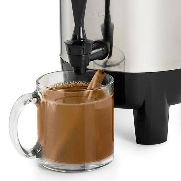 30 Cup Stainless Steel Coffee Urn - 1000W Electric Coffee Maker With Removable Filter, 110V For Large Gatherings