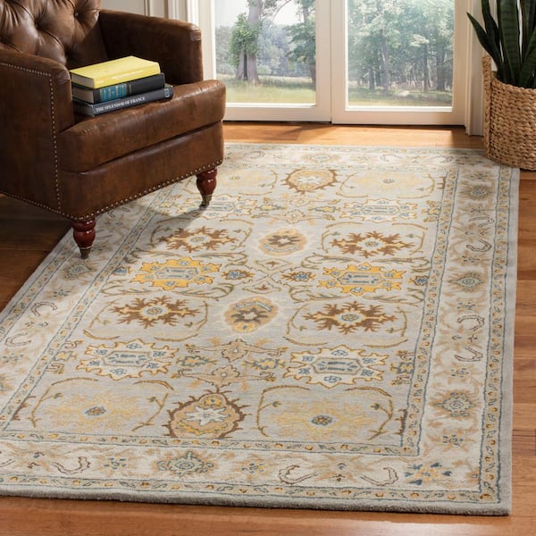 SAFAVIEH Anatolia Collection Area Rug - 8' x 10', Grey & Dark Grey,  Handmade Traditional Oriental Wool, Ideal for High Traffic Areas in Living  Room
