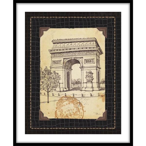 PTM Images 9.75 in. x 11.75 in. "Paris Collage VII C"Framed Wall Art