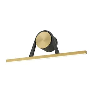 Rowan 23.6 in. 1-Light Gold with Black Linear Dimmable LED Vanity Light