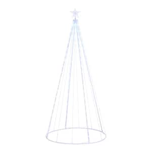 82.6 in 238-Light LED Red, White, or Blue Cone Christmas Tree with 8 Light Functions