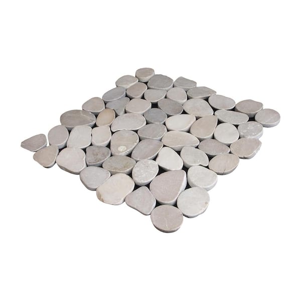 Sliced Pebble Mosaic Tile Sample Color Tan 4 in. x 6 in.
