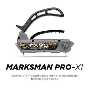 Marksman Pro-X1 - Hidden Deck Fastener Installation Tool - 1/16 in. Spacing for Pressure Treated Deck Boards