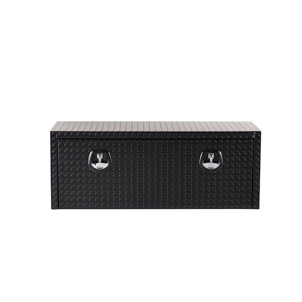 48 in. Black Aluminium Underbody Waterproof Truck Tool Box, Heavy-Duty Underbed Tool Storage Box with lock