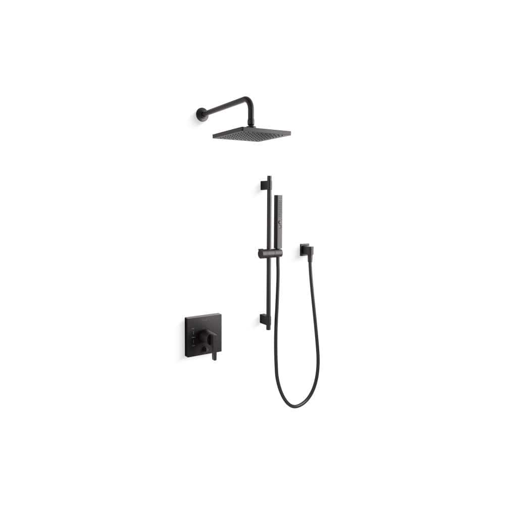 Kohler Awaken Dusche-Set – Inkl. Duschkopf, Handbrause, Gleitstange & Schlauch, Mattschwarz
