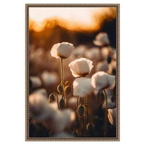 "White Poppy Field No 2" by Treechild 1-Piece Floater Frame Giclee Nature Canvas Art Print 23 in. x 16 in.