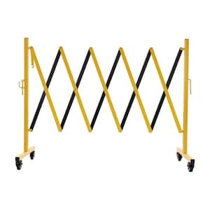 98.4 in. W x 40.4 in. H Foldable Metal Safety Barrier Fence Traffic Yard Garden Fence with Wheels