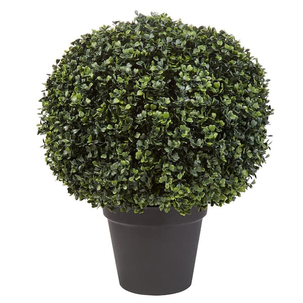 Pure Garden 23 in. Artificial Realistic Faux Boxwood Topiary