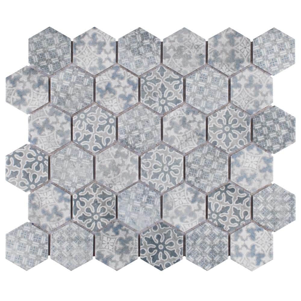 Take Home Tile Sample - Medley Hex Slate Blue 6 in. x 6 in. Porcelain Mosaic price history on PriceWatchPro
