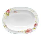 Peony Pageant White Bone China Oval Vegetable Bowl 24 oz.