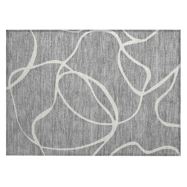 Chantille Machine Washable Indoor/Outdoor Abstract ACN999 Gray 1 ft. 8 in. x 2 ft. 6 in. Area Rug