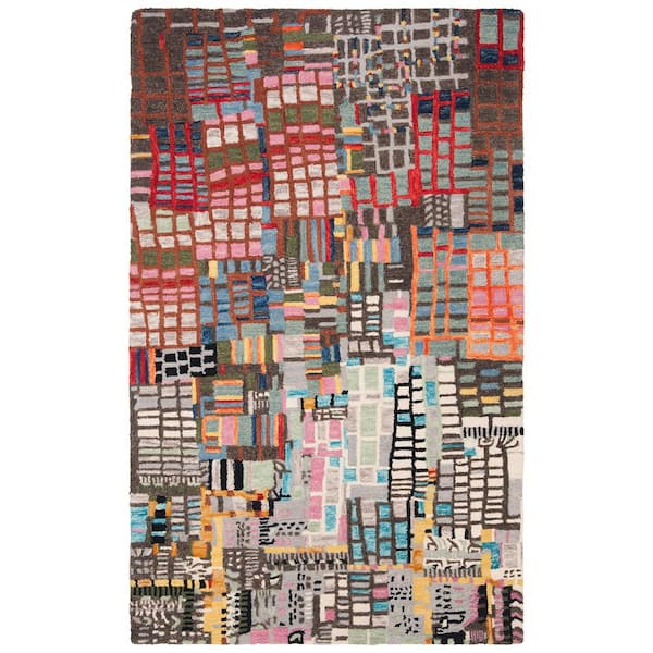 Aspen 3 ft. x 5 ft. Ivory/Black Abstract Geometric Area Rug