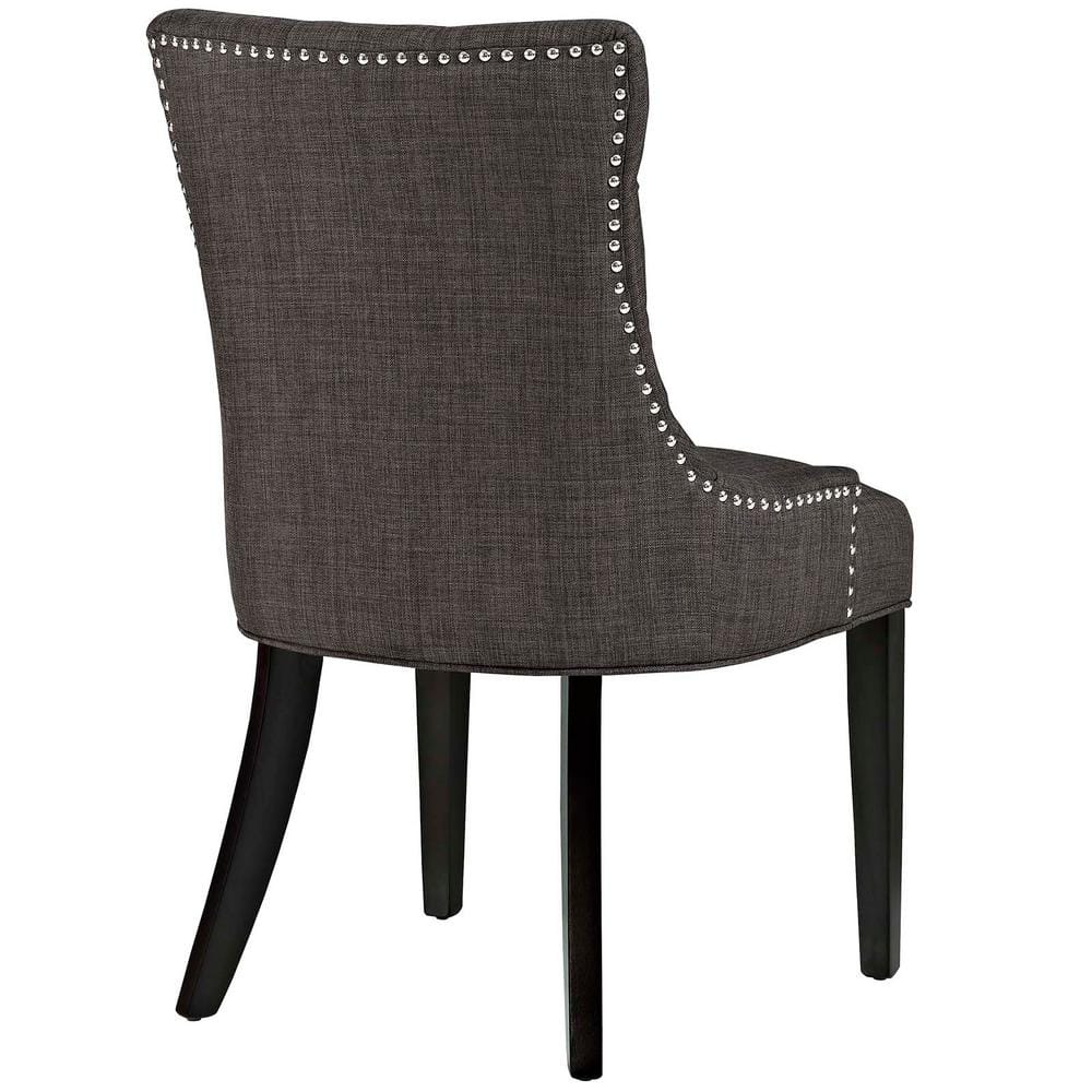 Regal Elegance Brown Upholstered Parsons Side Chair with Nailhead Trim