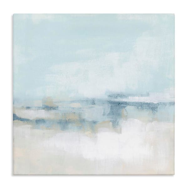 Abstract Cloudy Landscape Blue Fog by June Erica Vess Unframed Graphic Art Print Abstract 17 in. x 17 in.