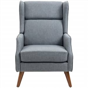 Modern Dark Gray Cotton Linen Accent Arm Chair with High back(Set of 1)