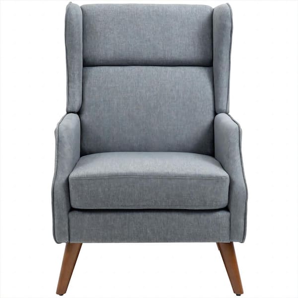 Uixe Modern Dark Gray Cotton Linen Accent Arm Chair with High back(Set of 1)