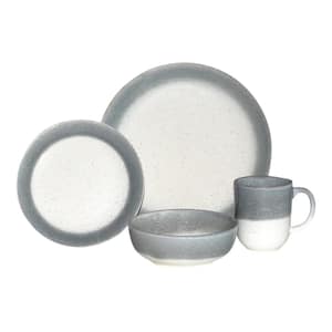 Marina Grey 16-Piece Ceramic Dinnerware Set with Service for 4
