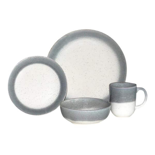 BAUM Marina Grey 16-Piece Ceramic Dinnerware Set with Service for 4