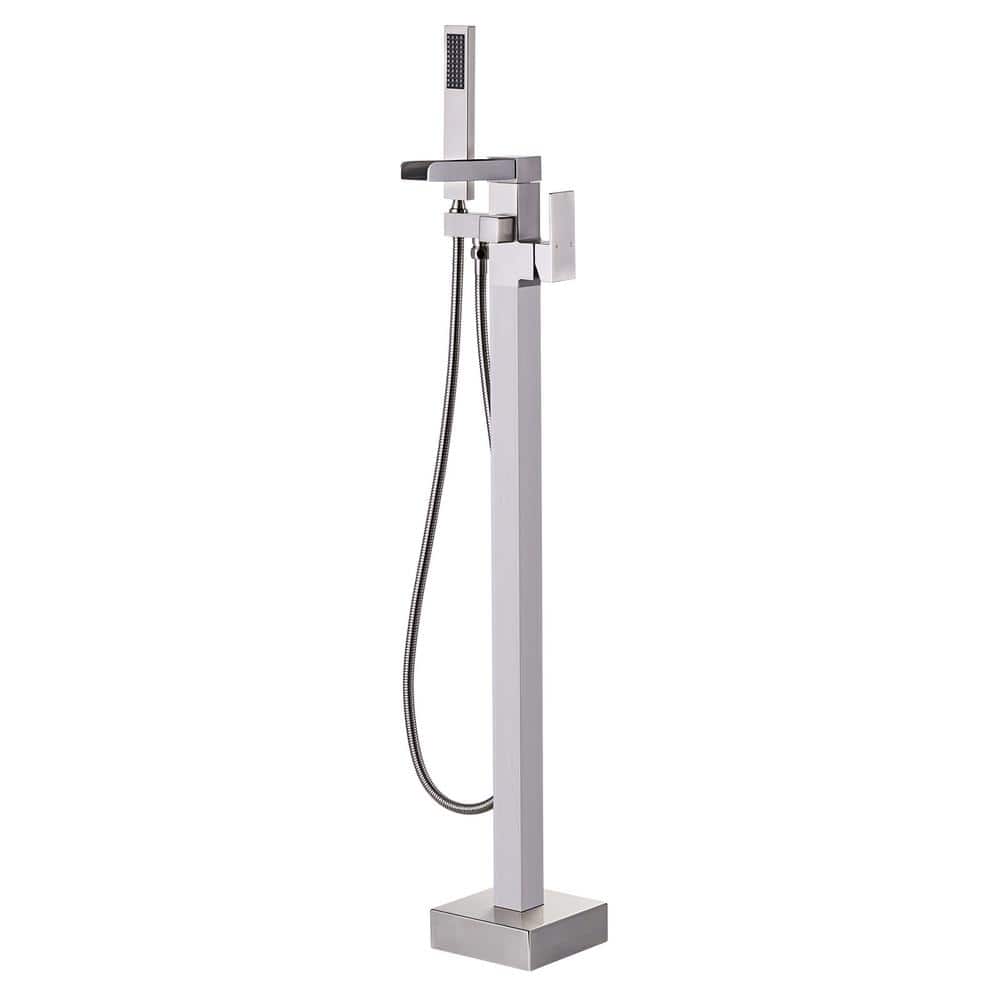 Single-Handle Freestanding Tub Faucet with Hand Shower in Brushed Nickel price history on PriceWatchPro