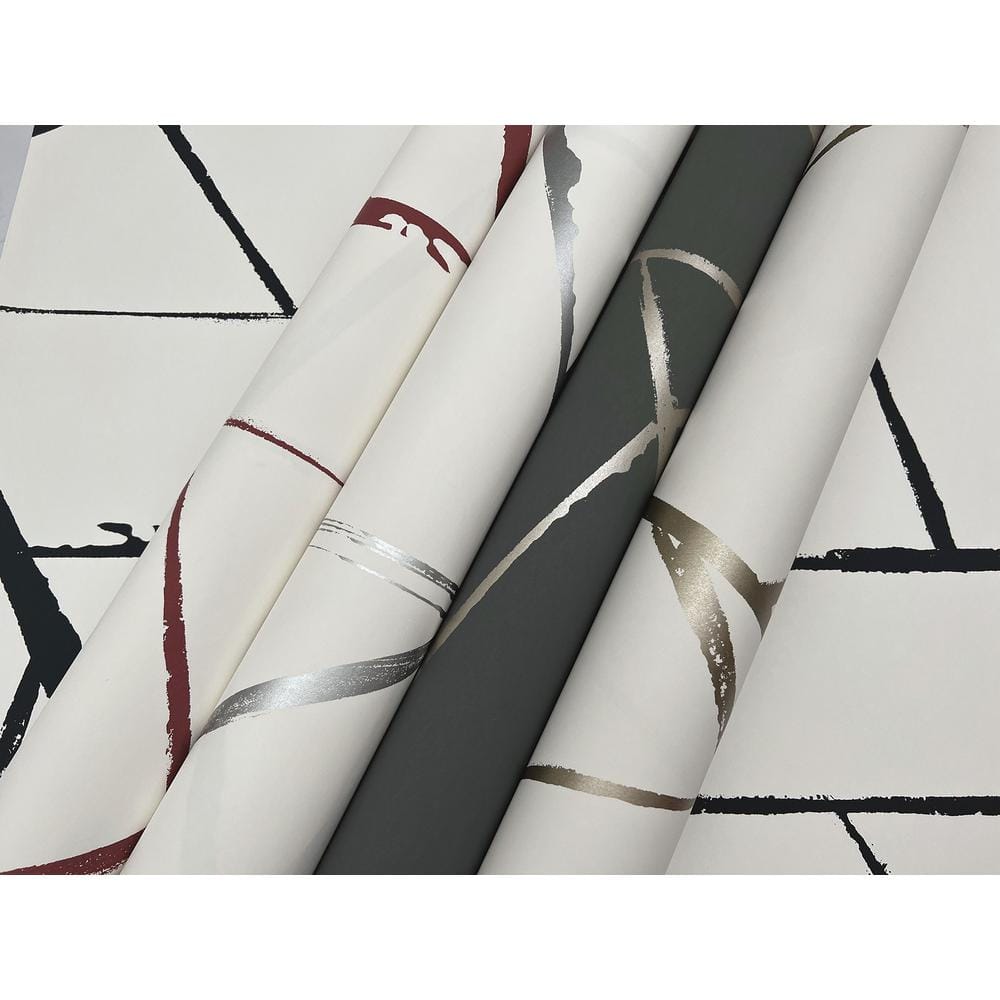 Black and White Geometric Abstract Wallpaper Double Roll