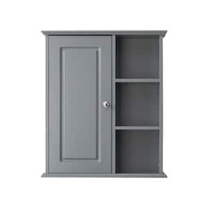 23.6 in. W x 27.6 in. H x 7 in. D Bathroom Storage Wall Cabinet in Gray