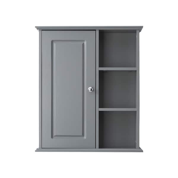 cadeninc 23.6 in. W x 27.6 in. H x 7 in. D Bathroom Storage Wall Cabinet in Gray