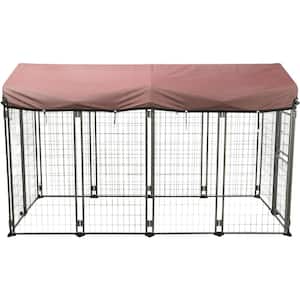 8 ft. x 4 ft. x 4.5 ft. Deluxe Outdoor Dog Kennel with Cover, XXL