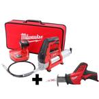 M12 12V Lithium-Ion Cordless Grease Gun XC Kit with M12 Hackzall
