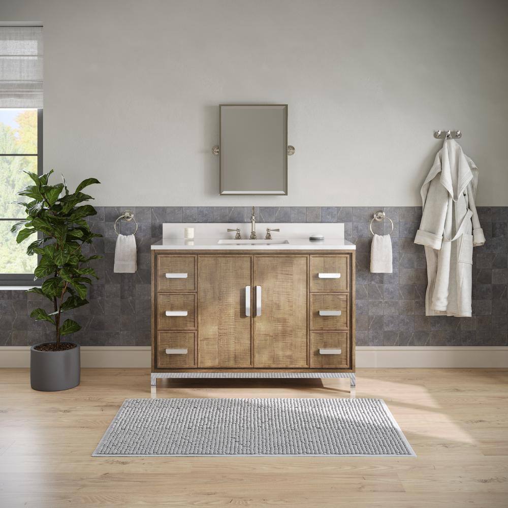 Westin 48 in. W x 22 in. D x 34.4 in. H Single Sink Bath Vanity in Lustrous Walnut with Whitebrook Quartz Top and Faucet price history on PriceWatchPro