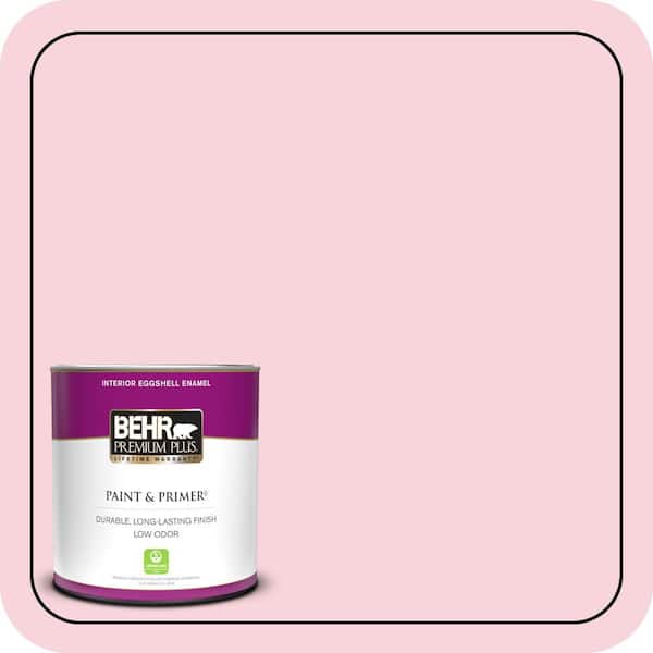 BEHR PREMIUM PLUS 1 qt. #110C-1 Petal Bloom Eggshell Enamel Low Odor Interior Paint & Primer