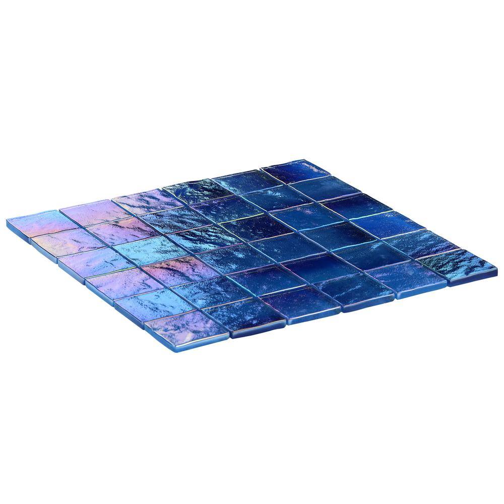 Shallows Polished Dark Blue Glass Mosaic Wall Tile