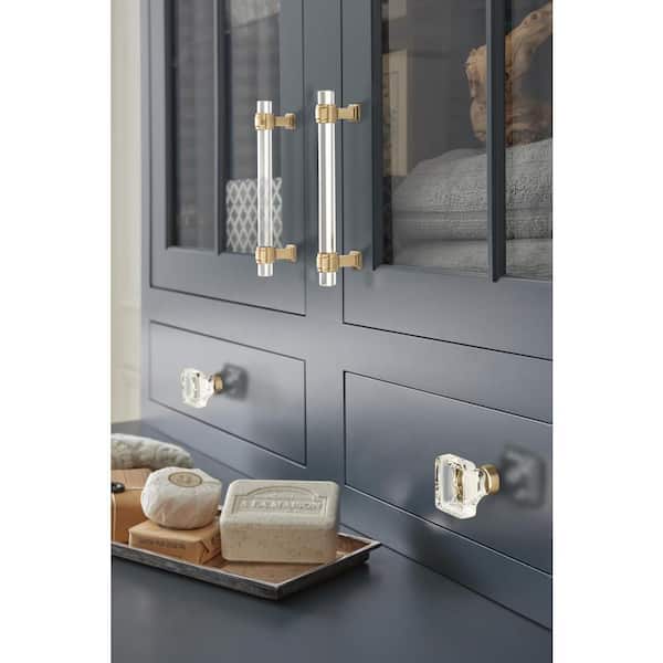 Glacio 5-1/16 in. (128mm) Modern Clear/Champagne Bronze Bar Cabinet Pull