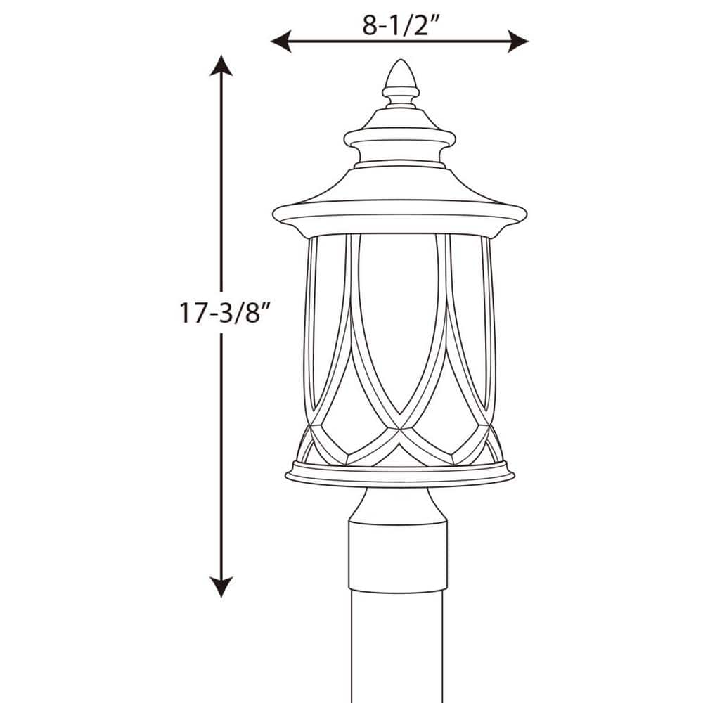 Aged Copper 17" Ceramic Outdoor Post Lantern