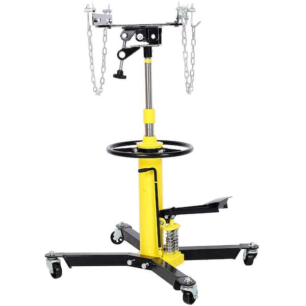 Yellow 1660lbs Transmission Jacks, Hydraulic Transmission Jack 2 Stage Hydraulic w/ 360° for car lift 0.75 Ton