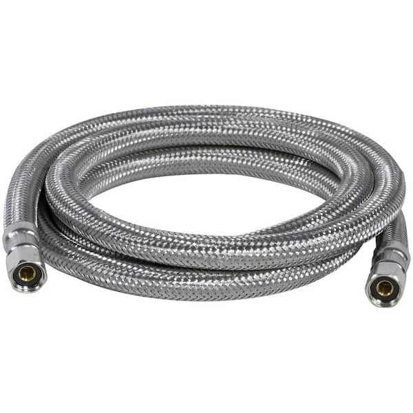 Refrigerator Ice Maker Water Line Kit - 20' Braided Stainless
