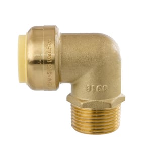 3/4 in. Push-Fit x 3/4 in. NPT Male Pipe Thread Brass 90-Degree Elbow Fitting