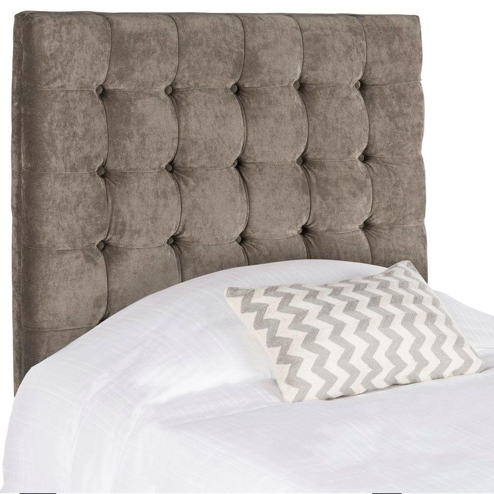 Reviews for SAFAVIEH Lamar Gray/Beige Twin Upholstered Headboard | Pg 1 ...