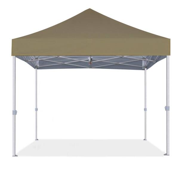 Terracemaster Commercial 8 ft. x 8 ft. Khaki Pop Up Canopy Tent with Roller Bag
