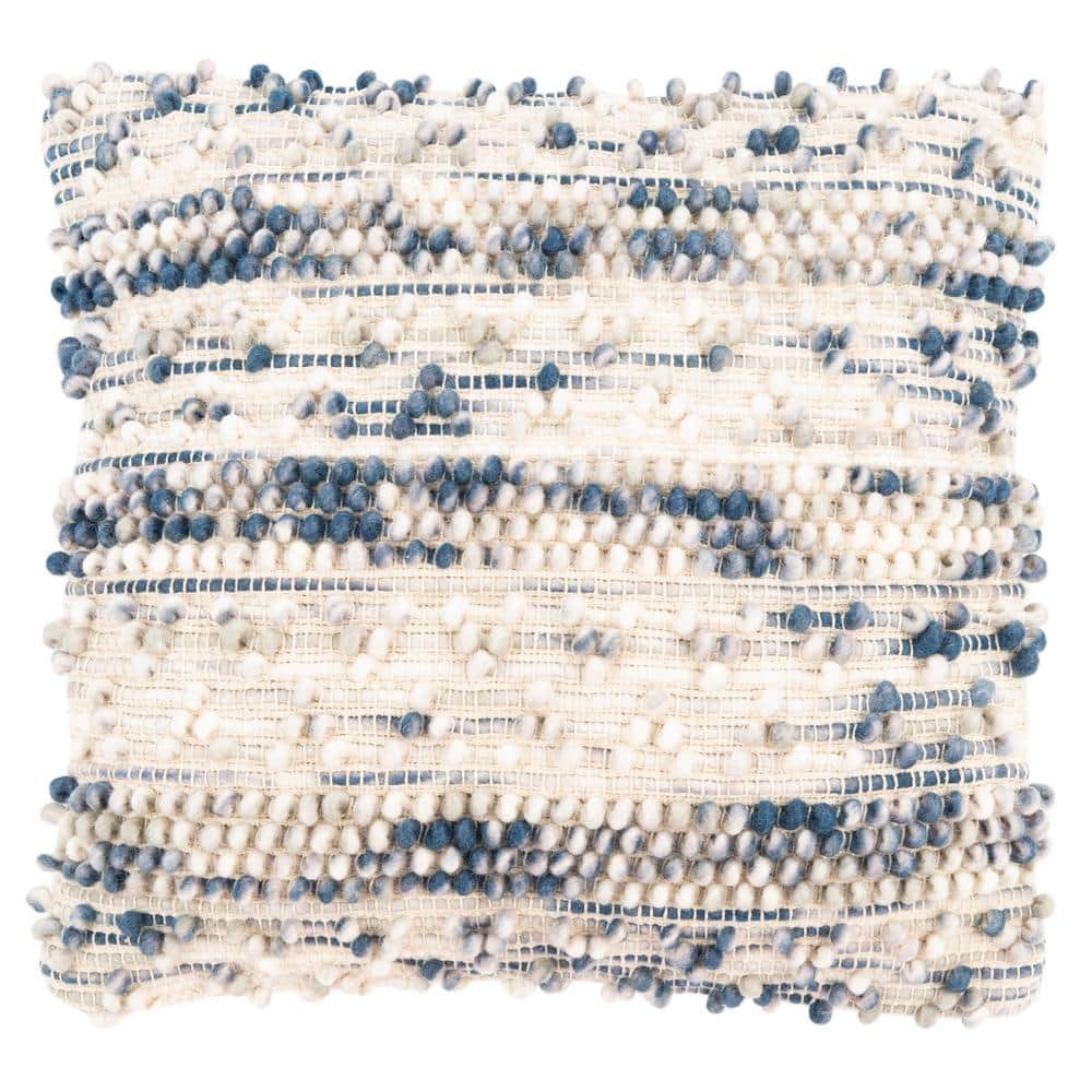 Nerina 20" Square Multicolor Wool-Cotton Accent Pillow