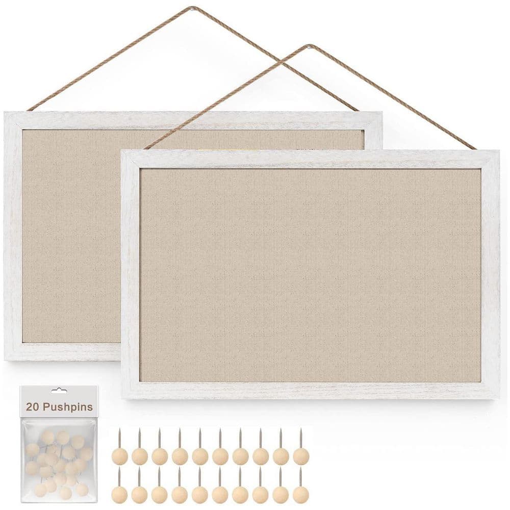 Cork Board with Linen 16 x 11 in. Wood Framed Display Vision Board Light for Wall and Office Decor 2-Pack price history on PriceWatchPro