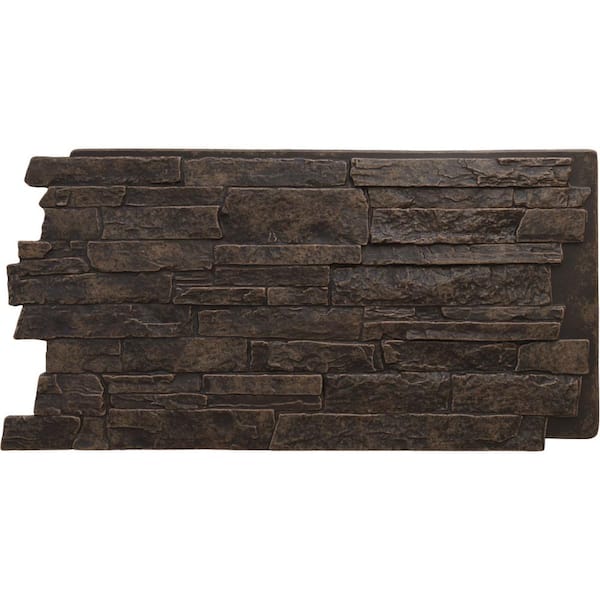 Ekena Millwork Acadia Ledge 49 in. x 1 1/4 in. Alder Creek Stacked Stone, StoneWall Faux Stone Siding Panel