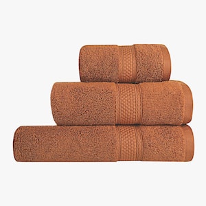 A1HC 500 GSM Duet Technology 100% Cotton Ring Spun Burnt Caramel Quick Dry Low Lint Highly Absorbent 3-Piece Towel Set