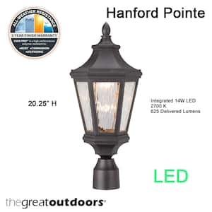 Hanford Pointe Outdoor Oil-Rubbed Bronze Integrated LED Lamp Post with Mount