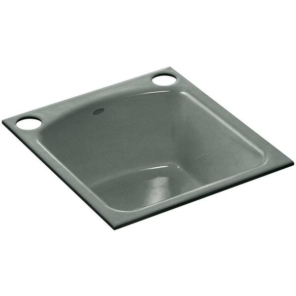 KOHLER Napa Undermount Cast-Iron 19 in. 2-Hole Single Bowl Kitchen Sink in Basalt